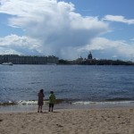 het strand van Sint Petersburg